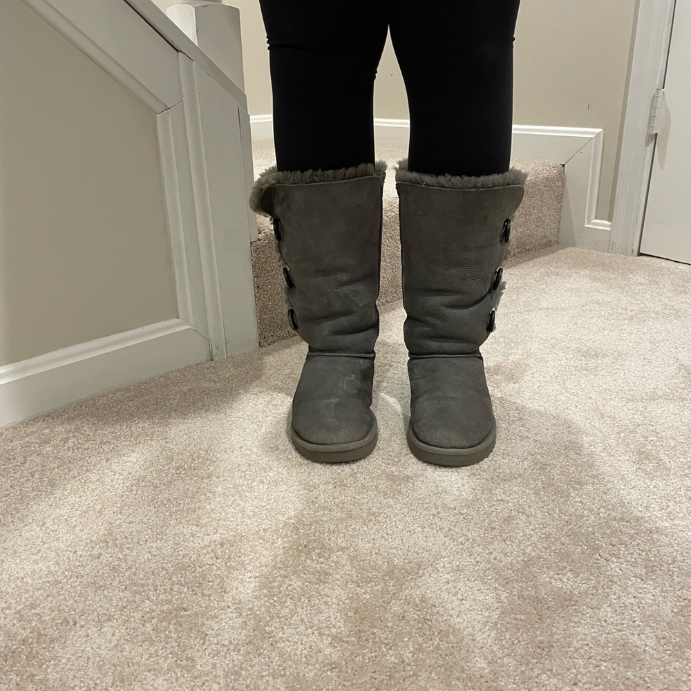 UGG Grey Bailey Button Boots - Picture 12 of 15